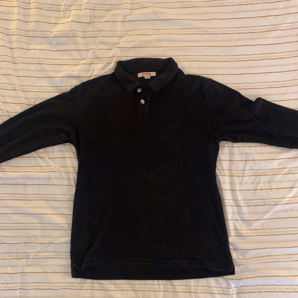 Birdwell, terry long sleeve polo, XL